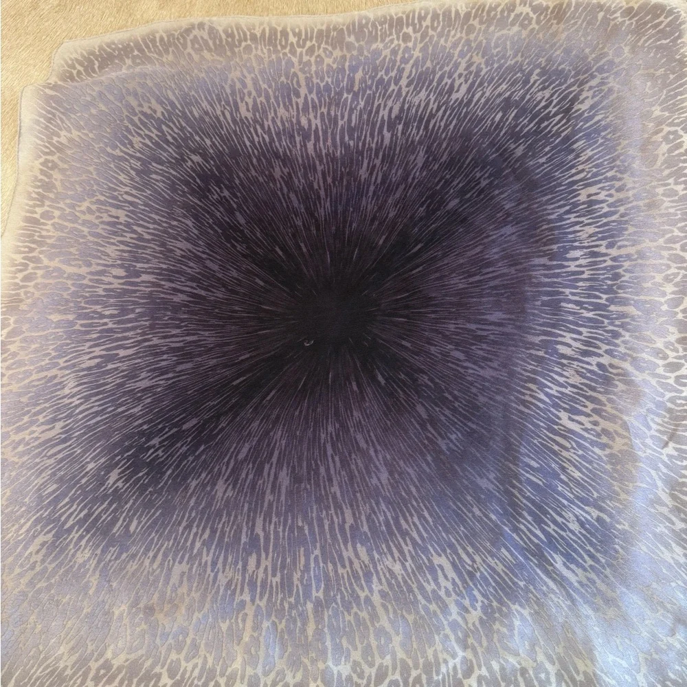 Ellen Tracy Tan and purple Patterned Scarf